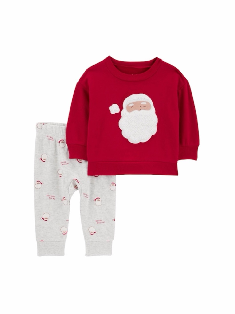 Carters Child of Mine Cotton Santa Sweater & pants set size 0-3 months
